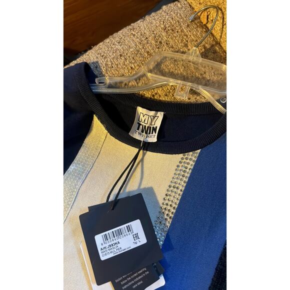 My Twin Twinset sleeveless sweaters blue L - Picture 7 of 8